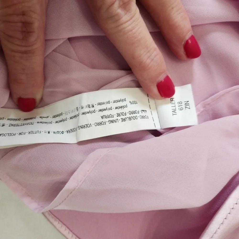 Zara Dress Womens Size Small Light Pink‎ Shirt Satin Collared Wrap Elegant Dress - Picture 4 of 14